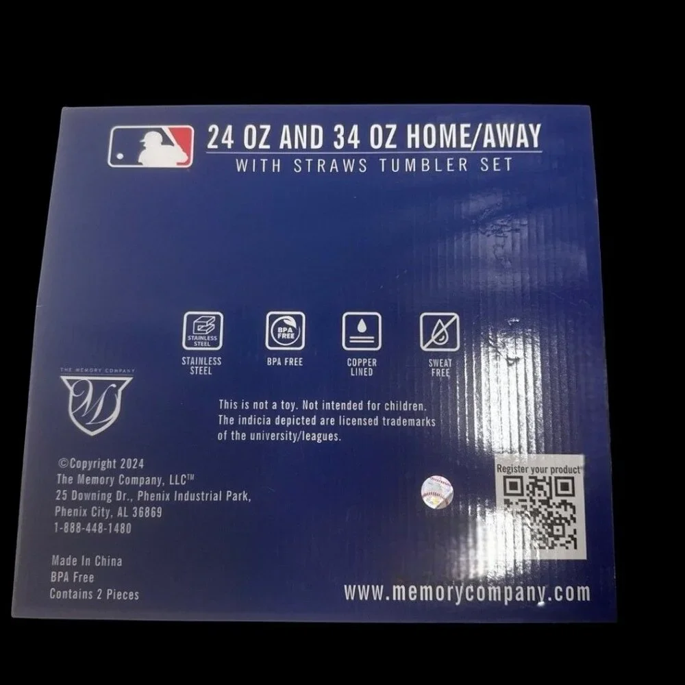 Boston Red Sox Home/Away Tumbler Set 24oz and 34oz MLB Team logo New in Box - Picture 2 of 5